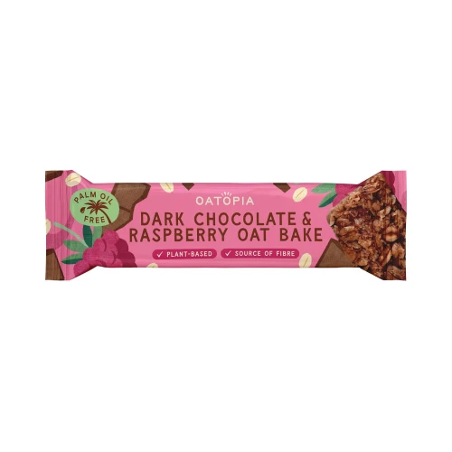 Oatopia Dark Chocolate & Raspberry Oat Bake 60g