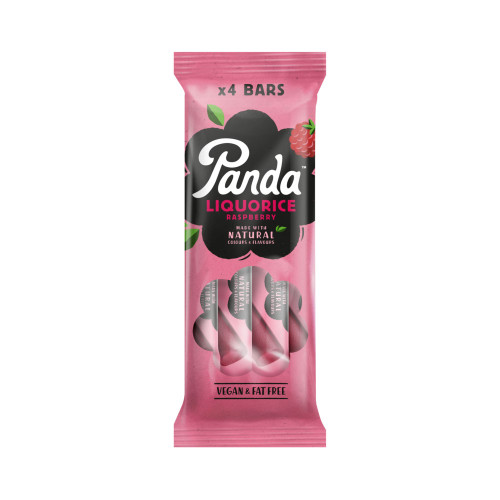 Panda Soft Raspberry Liquorice 4 Bar Pack 32g