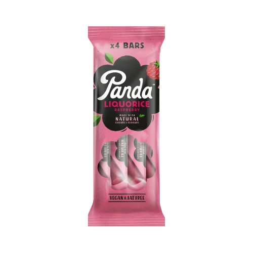 Panda Soft Raspberry Liquorice 4 Bar Pack 32g