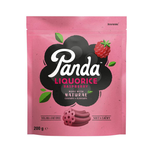 Panda Soft Raspberry Liquorice Pieces 200g