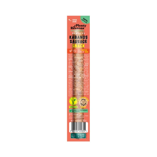 Plenty Reasons Meatless Vegan Kabanos Sausage Snack 35g