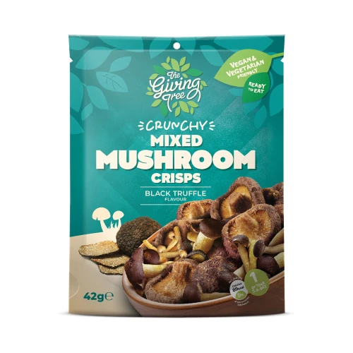The Giving Tree Crunchy Mixed Mushroom Black Truffle Crisps 42g