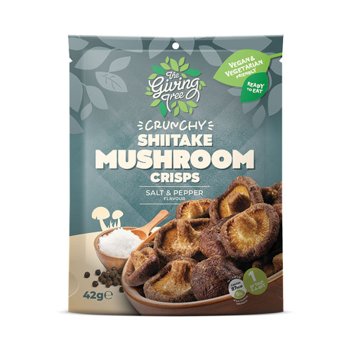 The Giving Tree Crunchy Shiitake Mushroom Salt & Pepper Crisps 42g