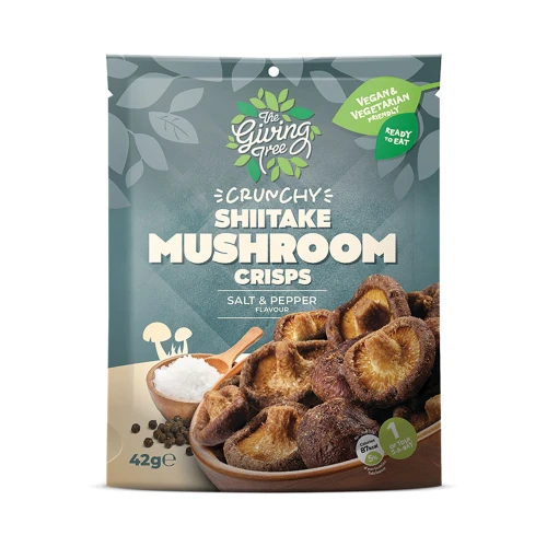 The Giving Tree Crunchy Shiitake Mushroom Salt & Pepper Crisps 42g