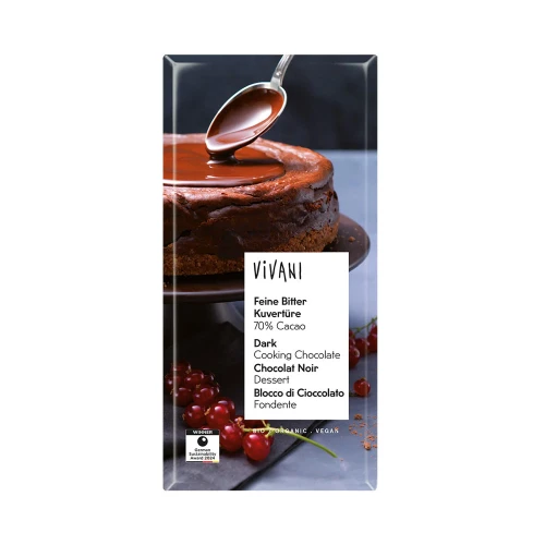 Vivani Organic Dark Cooking Chocolate Bar 150g