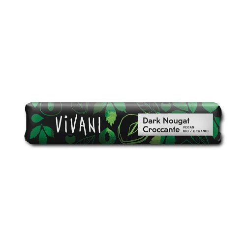 Vivani Dark Nougat Croccante Chocolate Bar 35g