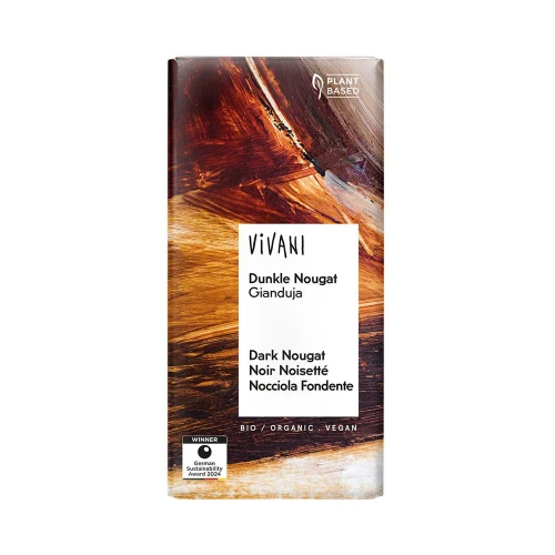 Vivani Dark Nougat Gianduja Organic Vegan Chocolate Bar 80g