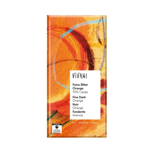 Vivani Fine Dark with Orange Organic Vegan Chocolate Bar 80g