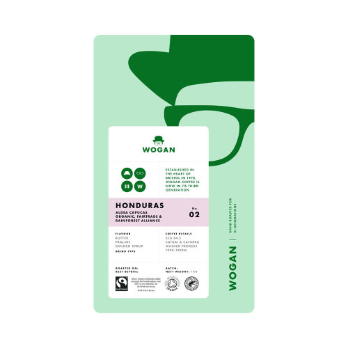 Wogan Honduras Aldea Capucas Organic Coffee Ground 1kg