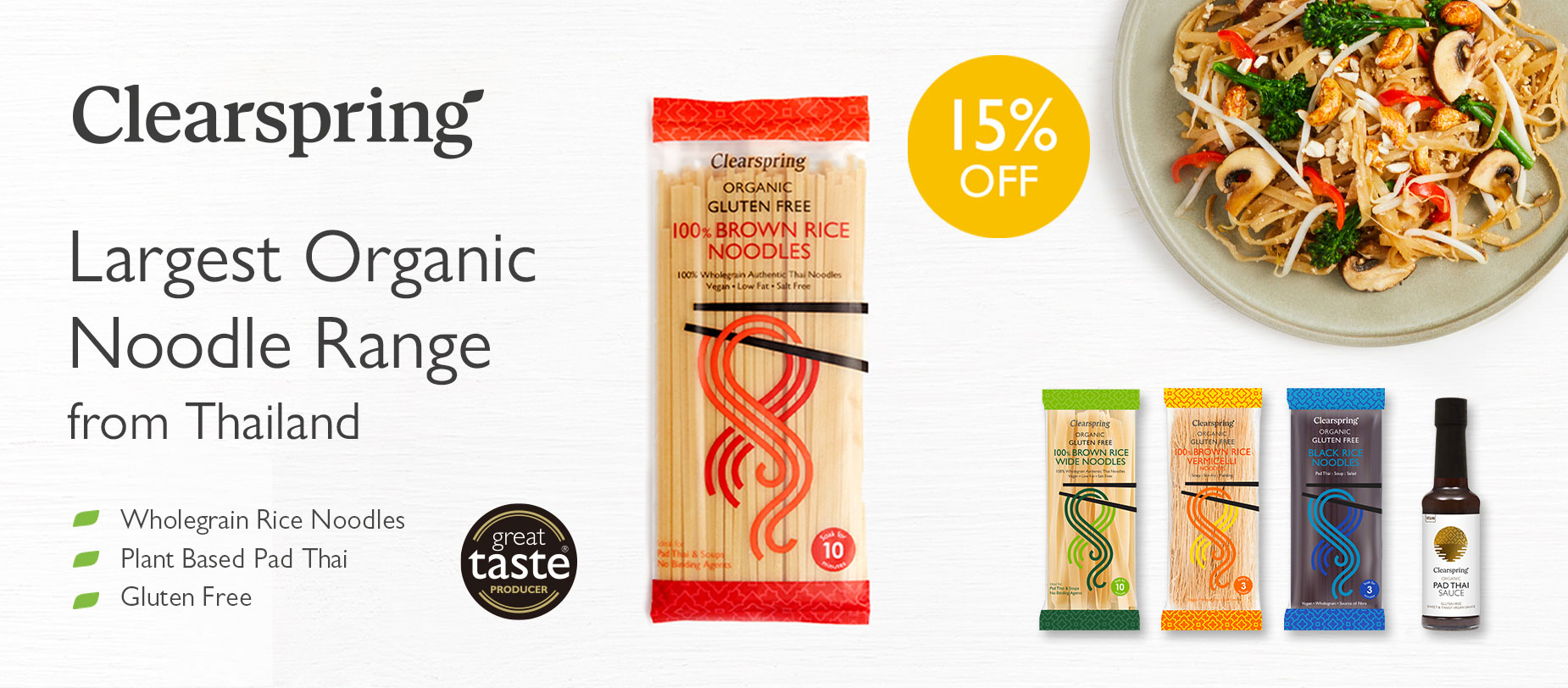 15% Off Clearspring Organic Noodle Range