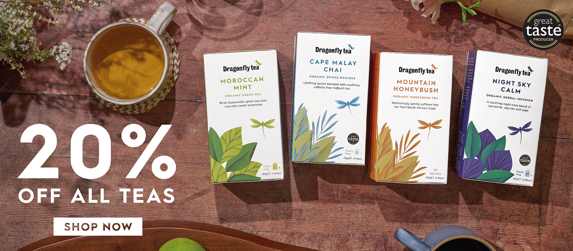 20% Off All Dragonfly Teas