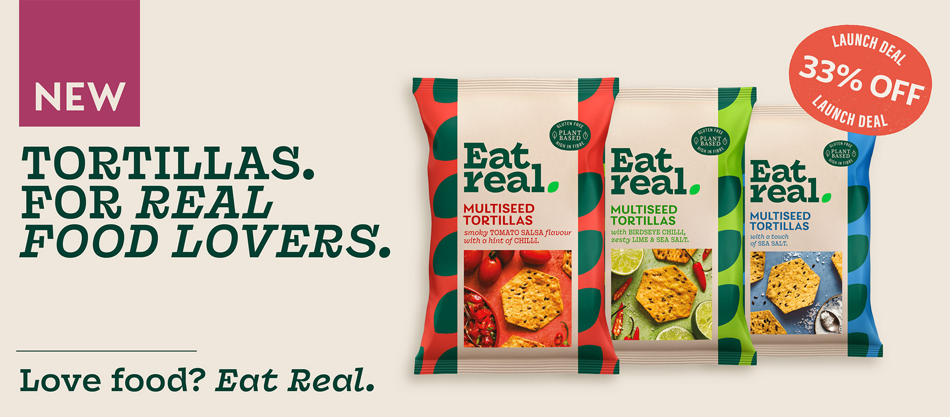 33% Off New Eat Real Multiseed Tortillas