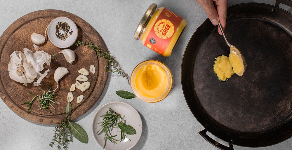 Happy Butter Ghee Cooking on pan