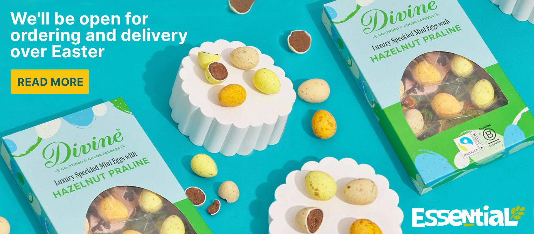 We'll be open for ordering and delivery over Easter