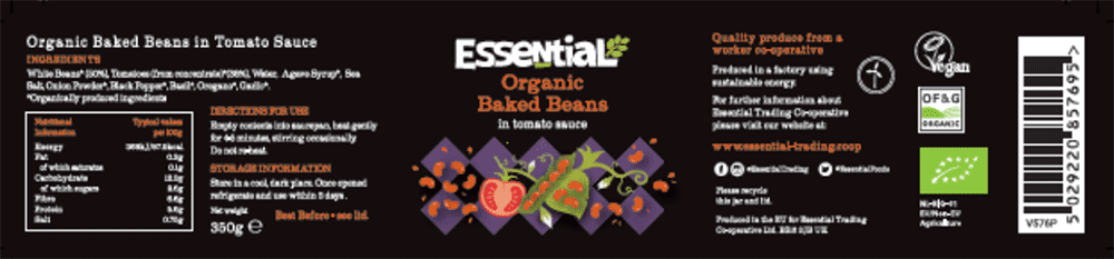 Baked bean recall label